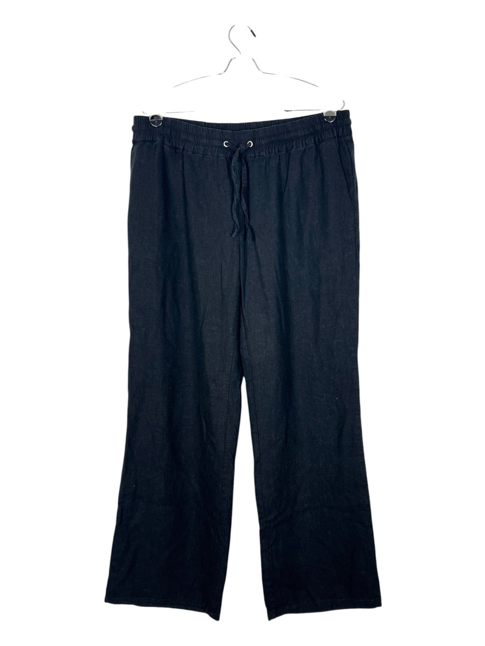 Forever 21 Baggy Wide Leg Linen Blend Pull‎ On Black Pants XL
